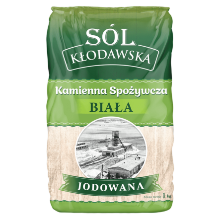 Sól Kłodawska Kamienna Spożywcza Biała Jodowana 1 kg - Kopalnia Soli Kłodawa