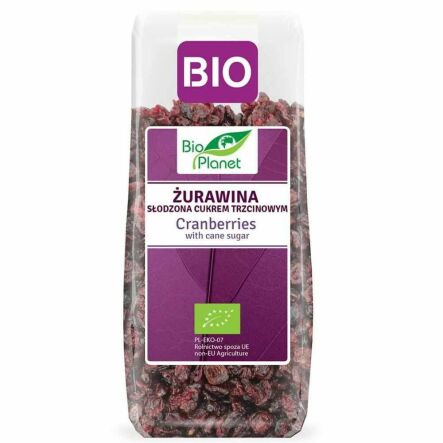 Żurawina Cięta Słodzona Cukrem Trzcinowym Bio 100 g -  Bio Planet