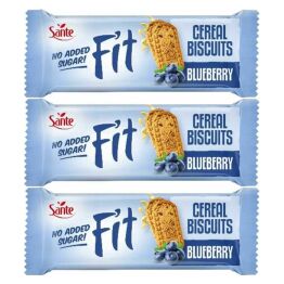 3 x Fit Cereal Ciasteczka Zbożowe z Kostką Żelową Jagoda Granat Bez Dodatku Cukru 50 g - Sante