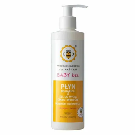 Płyn do Kąpieli and  Żel do Mycia Ciała i Włosów Dla Dzieci i Niemowląt 280 ml - Miodowa Mydlarnia BABY BEE