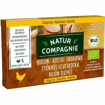 Bulion Kostki Drobiowe Bez Dodatku Cukru Bio 88 g - Natur Compagnie