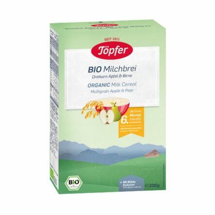 Kaszka Mleczna Wielozbożowa Jabłko-Gruszka Bio 200 g - Topfer