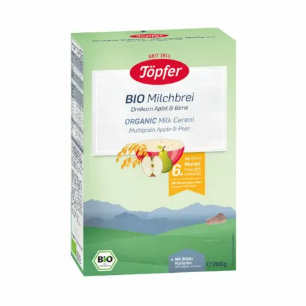 Kaszka Mleczna Wielozbożowa Jabłko-Gruszka Bio 200 g - Topfer