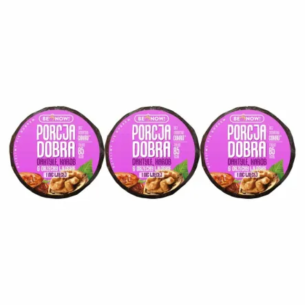 3 x Przekąska Daktylowo-Orzechowa (Daktyle, Karob, Orzechy Włoskie) 25 g - Porcja Dobra