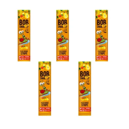 5 x Przekąska Gruszka i Mango Bez Dodatku Cukru 14 g - Bob Snail