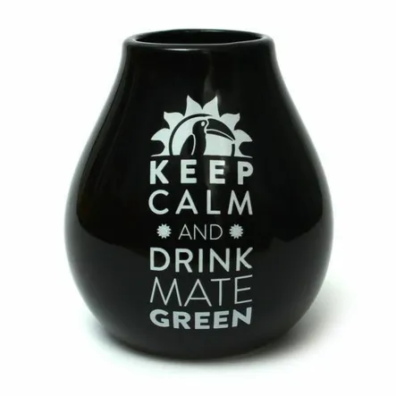 Matero Ceramico Luka Negro 350 ml z Logo Mate Green
