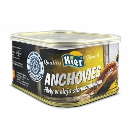 Anchovies Filety w Oleju Słonecznikowym Puszka 600 g/400 g  - Kier - Wyprzedaż