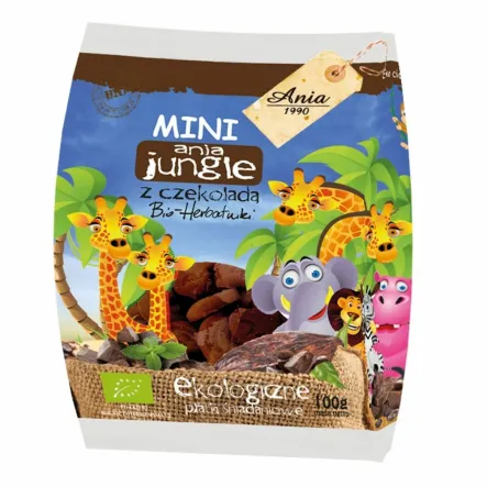 Ciasteczka z Czekoladą Mini Jungle Bio 100 g - Ania