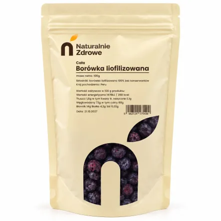 Borówka Cała Liofilizowana 100 g - Naturalnie Zdrowe