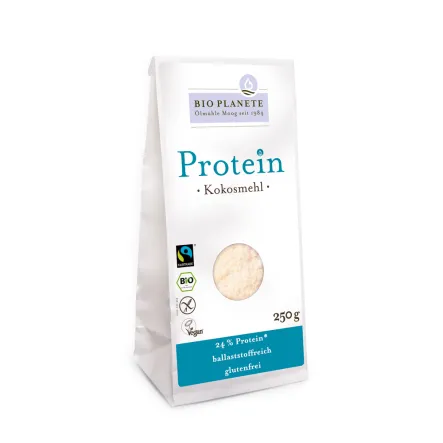 Mąka Kokosowa o Wysokiej Zawartości Białka Bezglutenowa Bio 250 g Bio Planete