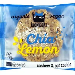 Ciastko Wegańskie z Nasionami Chia o Smaku Cytrynowym Bezglutenowe Bio 50 g - Kookie Cat