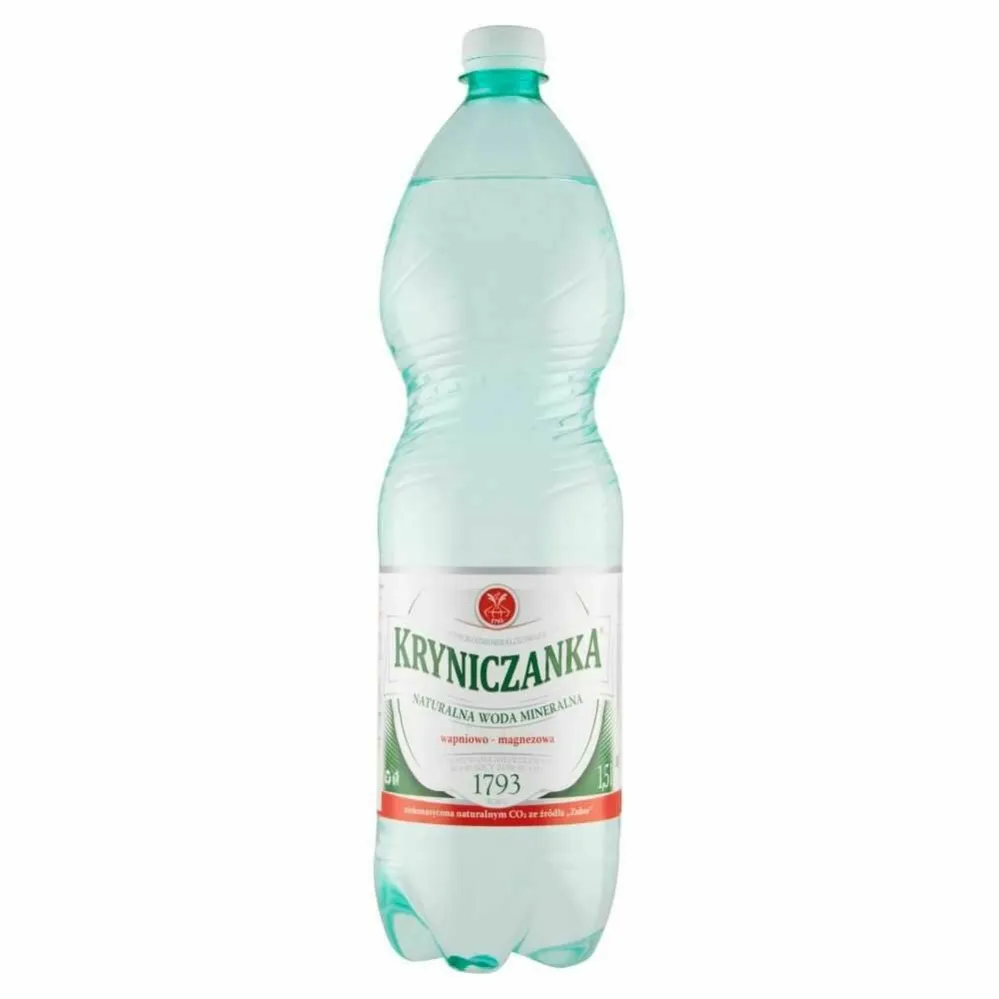 Naturalna Woda Mineralna Niskonasycona Naturalnym CO2 1,5 l - Kryniczanka