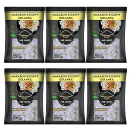 6 x Makaron Ryżowy KOLANKA Bezglutenowy 200 g - Mr. Ming (31.12.2025)