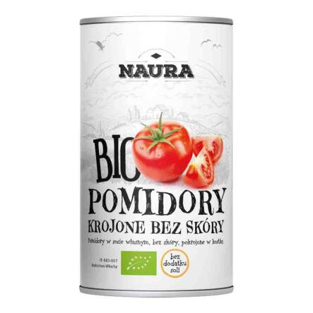 Pomidory Krojone Bez Skóry Bio 400 g (240 g) - Naura