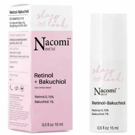 Serum Pod Oczy Przeciwzmarszczkowe Retinol plus Bakuchiol 15 ml - Nacomi (data: 17.07.2025)