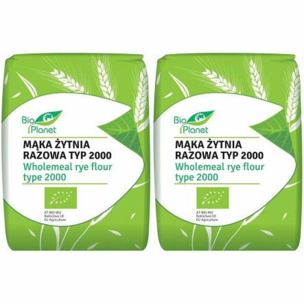 2 x Mąka Żytnia Razowa Typ 2000 Bio 1 kg - Bio Planet