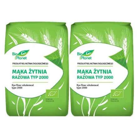 2 x Mąka Żytnia Razowa Typ 2000 Bio 1 kg - Bio Planet