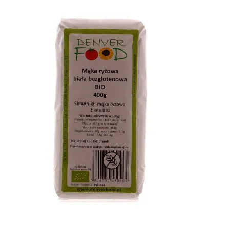 Mąka Ryżowa Biała Bezglutenowa Bio 400 g - Denver
