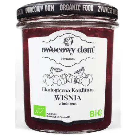 Konfitura Wiśnia z Imbirem Eko 300 g Owocowy Dom
