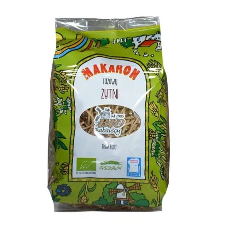 Makaron Żytni Razowy Nitka Bio 400 G - Babalscy