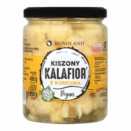Kiszony Kalafior z Kurkumą Vegan 480 g (250 g) - Runoland