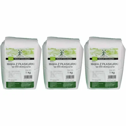 3 x Mąka z Płaskurki Typ 650 BIO 1 kg - Młyn Kopytowa
