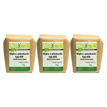 3 x Mąka z Płaskurki Typ 650 BIO 1 kg - Młyn Kopytowa
