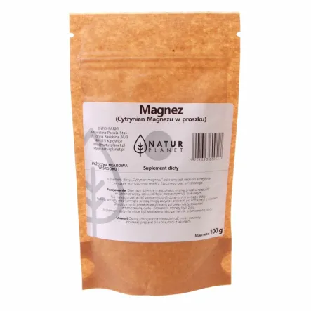 Magnez Cytrynian Magnezu w Proszku 100 g Suplement Diety - Natur Planet
