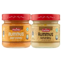 Hummus Paprykowy Bezglutenowy 160 g - Primavika + Hummus Naturalny Bezglutenowy 160 g - Primavika