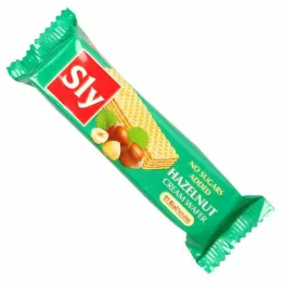 Wafelek z Kremem z Orzechów Laskowych Bez Dodatku Cukru 20 g - Sly