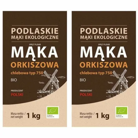 2 x Mąka Orkiszowa Chlebowa Bio 1 kg TYP 750 - BioLife