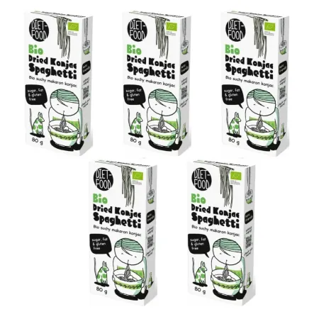 5 x Makaron Konjac Suchy Bio Spaghetti 80 g - Diet-Food