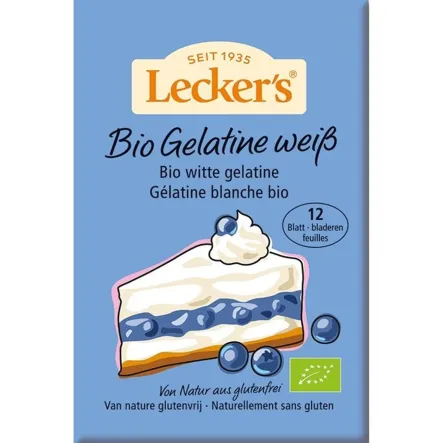 Żelatyna w Listkach Bio 20 g (12 listków) - Lecker's