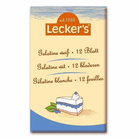 Żelatyna w Listkach Bio 20 g (12 listków) - Lecker's