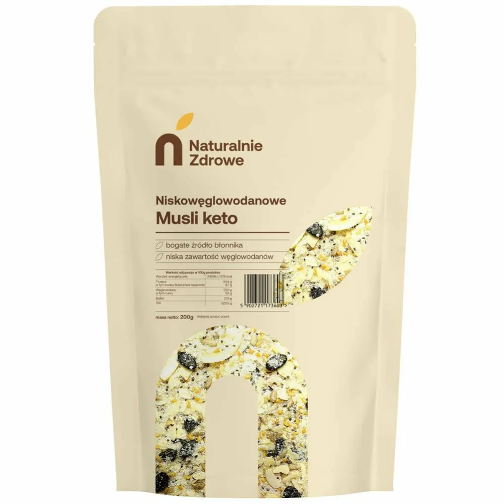 Musli Keto Niskowęglowodanowe 200 g - Naturalnie Zdrowe