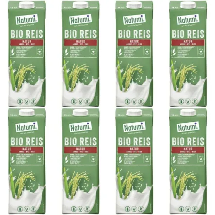 Zestaw 8 x Napój Ryżowy Bezglutenowy Bio 1L- UHT Natumi