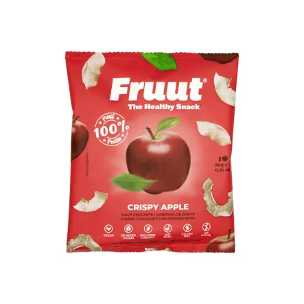 Suszone Chipsy Czerwone Jabłko Bez Dodatku Cukru 20 g - Fruut - Przecena Krótka Data Minimalnej Trwałości