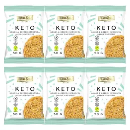 6 x KETO Miękkie Ciastko Kokos i Orzech Nerkowca Bezglutenowe 50 g - Frank&Oli