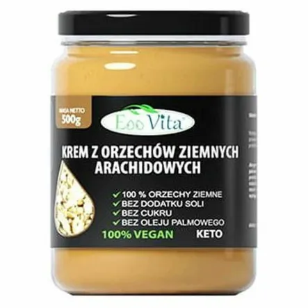 Krem z Orzechów Ziemnych 100% 500 g - EOOVITA - Krem Orzechowy Masło Orzechowe
