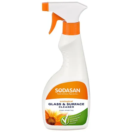 Ekologiczny Płyn do Czyszczenia Powierzchni Szklanych 500ml - Sodasan - do okien, szyb, luster, kabin prysznicowych