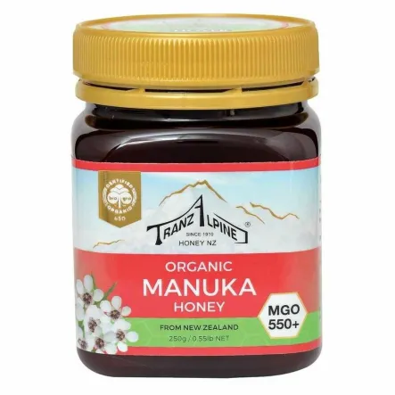 Miód Manuka MGO 550+ Bio 250 g - Tranzalpine - Wyprzedaż