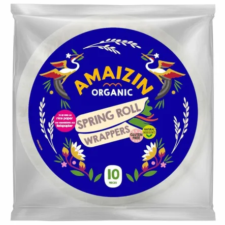 Papier na Spring Rollsy i Sajgonki Bezglutenowy Bio 100 g (10 Sztuk) - Amaizin