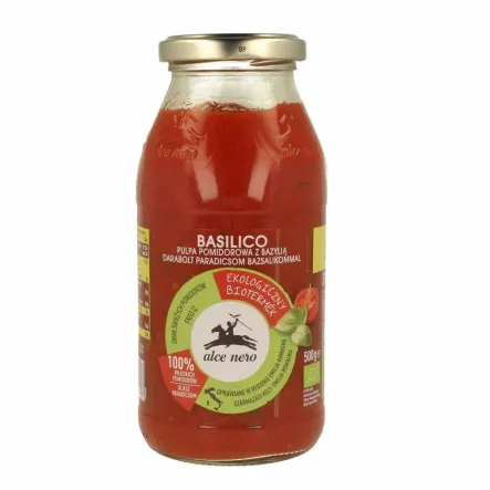 Sos Pomidorowy Z Bazylią Bio 500g Alce Nero  - Pulpa z włoskich eko pomidorów