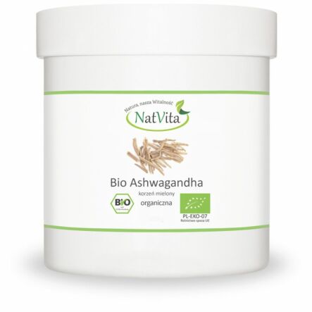 Ashwagandha Bio Mielona 130 g - NatVita - Przecena Krótka Data Minimalnej Trwałości