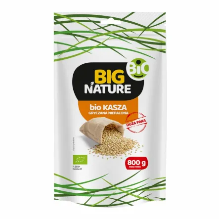 Kasza Gryczana Niepalona Bio 800 g - Big Nature - Przecena Krótka Data Minimalnej Trwałości