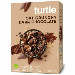 Musli Owsiane z Gorzką Czekoladą Pieczone Bezglutenowe Bio 250 g - Turtle