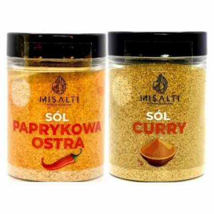 Sól Kłodawska Paprykowa Ostra 85 g - Misalti + Sól Kłodawska Curry 85 g - Misalti