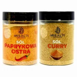 Sól Kłodawska Paprykowa Ostra 85 g - Misalti + Sól Kłodawska Curry 85 g - Misalti