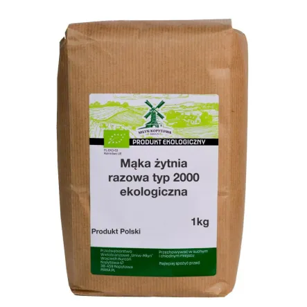 Mąka Żytnia Razowa Typ 2000 Eko 1 kg - Młyn Kopytowa