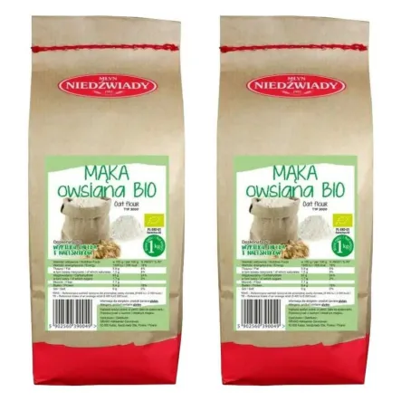 2 x Mąka Owsiana Typ 2000 Eko 1 kg - Młyn Niedźwiady